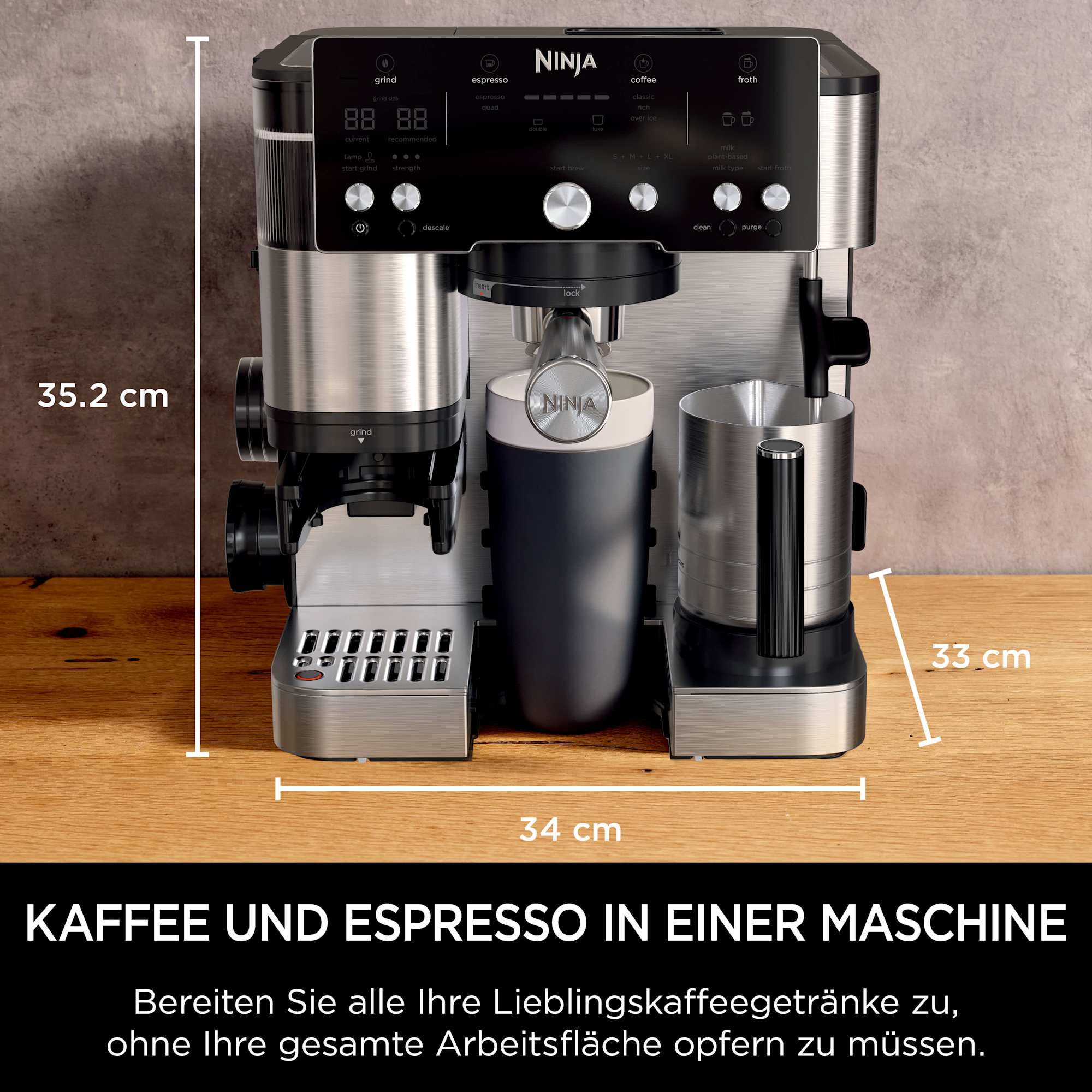 Ninja Luxe Cafe Essential Espressomaschine ES501EU Silber/Schwarz