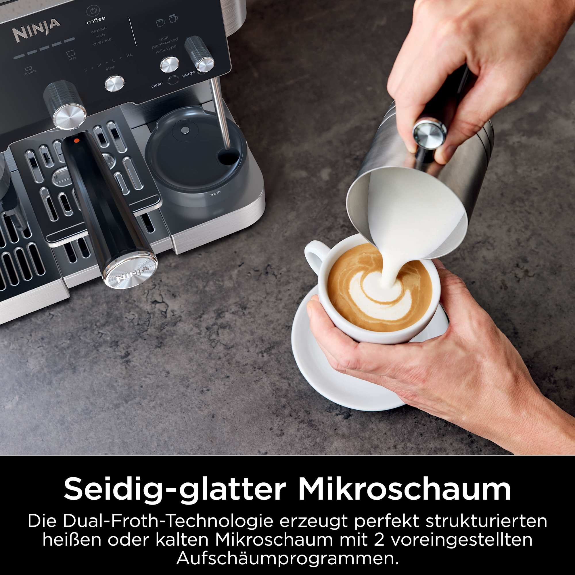 Ninja Luxe Cafe Essential Espressomaschine ES501EU Silber/Schwarz