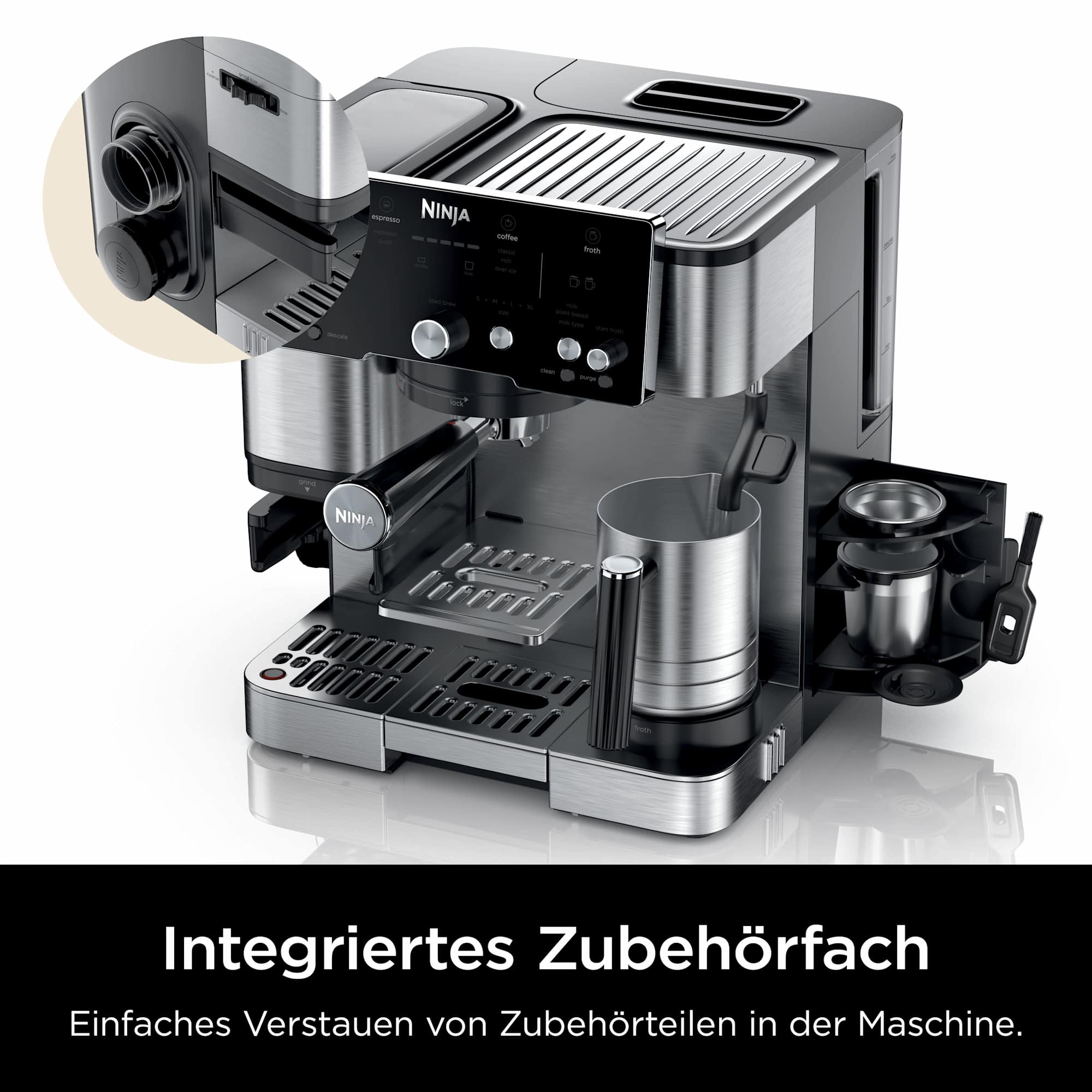 Ninja Luxe Cafe Essential Espressomaschine ES501EU Silber/Schwarz
